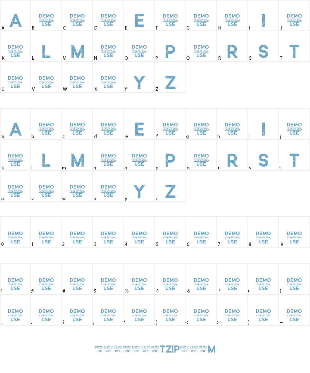 Zilap Mistery Personal Use Font Character